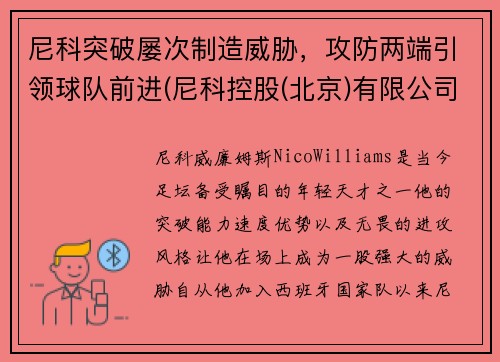 尼科突破屡次制造威胁，攻防两端引领球队前进(尼科控股(北京)有限公司)